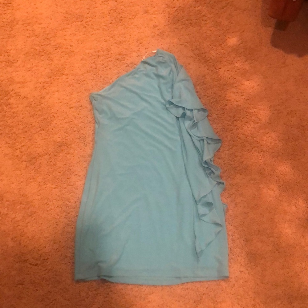 Blue off the shoulder dress